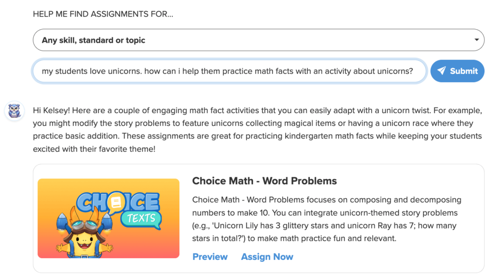 An example of how TA helps teachers find new ways to engage students.