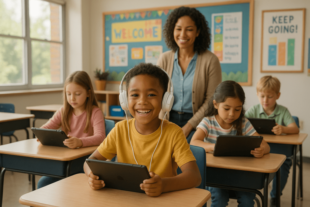 student using espark at utica