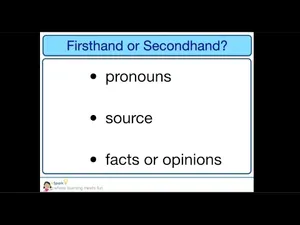 Comparing Firsthand & Secondhand Events activity
