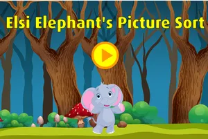 Elsi Elephant's Picture Sort by Color activity
