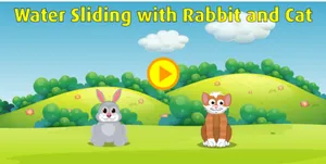 Water Sliding with Rabbit and Cat activity
