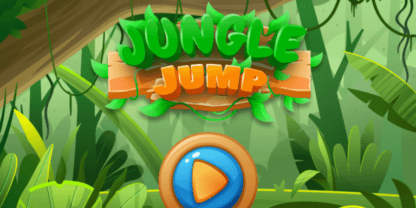 Screenshot of the title screen for one of eSpark's 3rd grade math games, Jungle Jump.