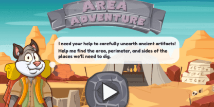 A screenshot of a title screen for the game Area Adventure.