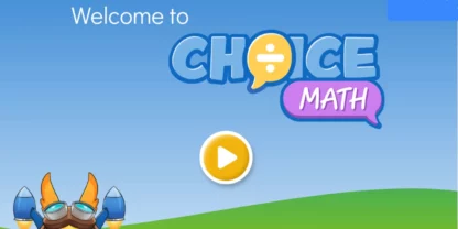 Screenshot of the Choice Math title screen.