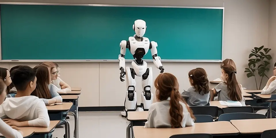 Students using AI in the classroom