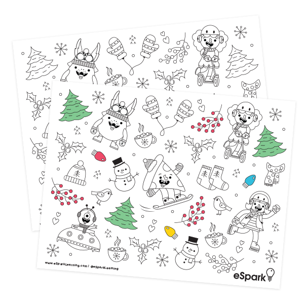 eSpark-Coloring-Sheet-Winter-Collage