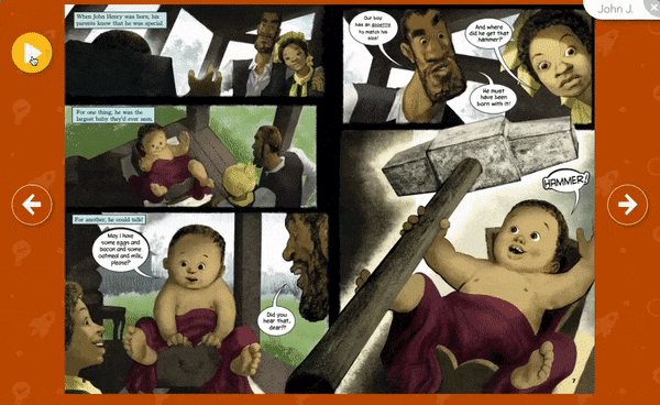 An animated GIF of the new John Henry graphic novel