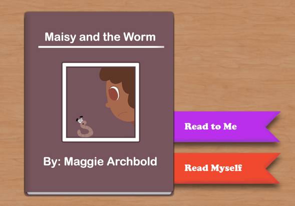 A read-aloud story titled Maisy and the Worm
