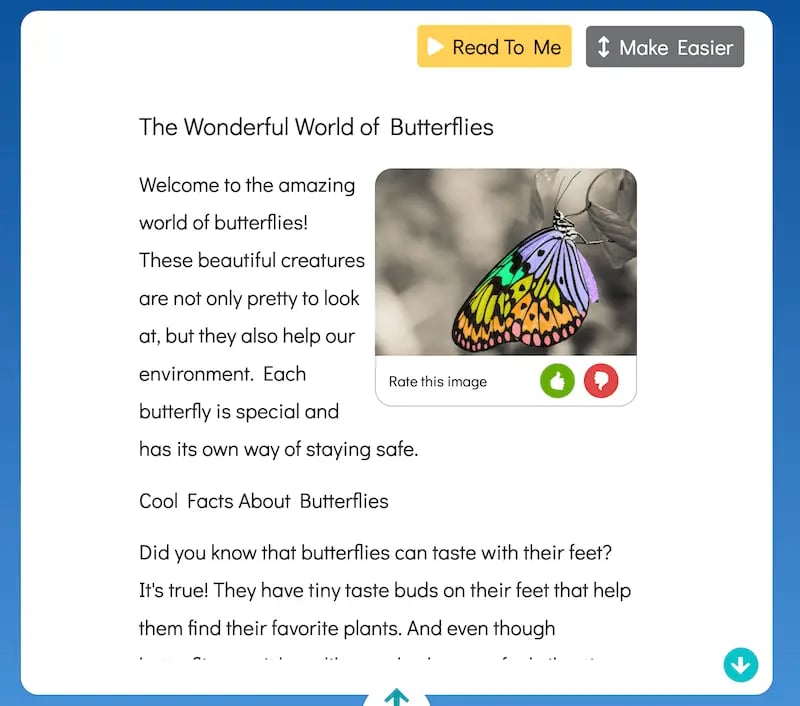 A non-fiction story featuring an image of a beautiful butterfly