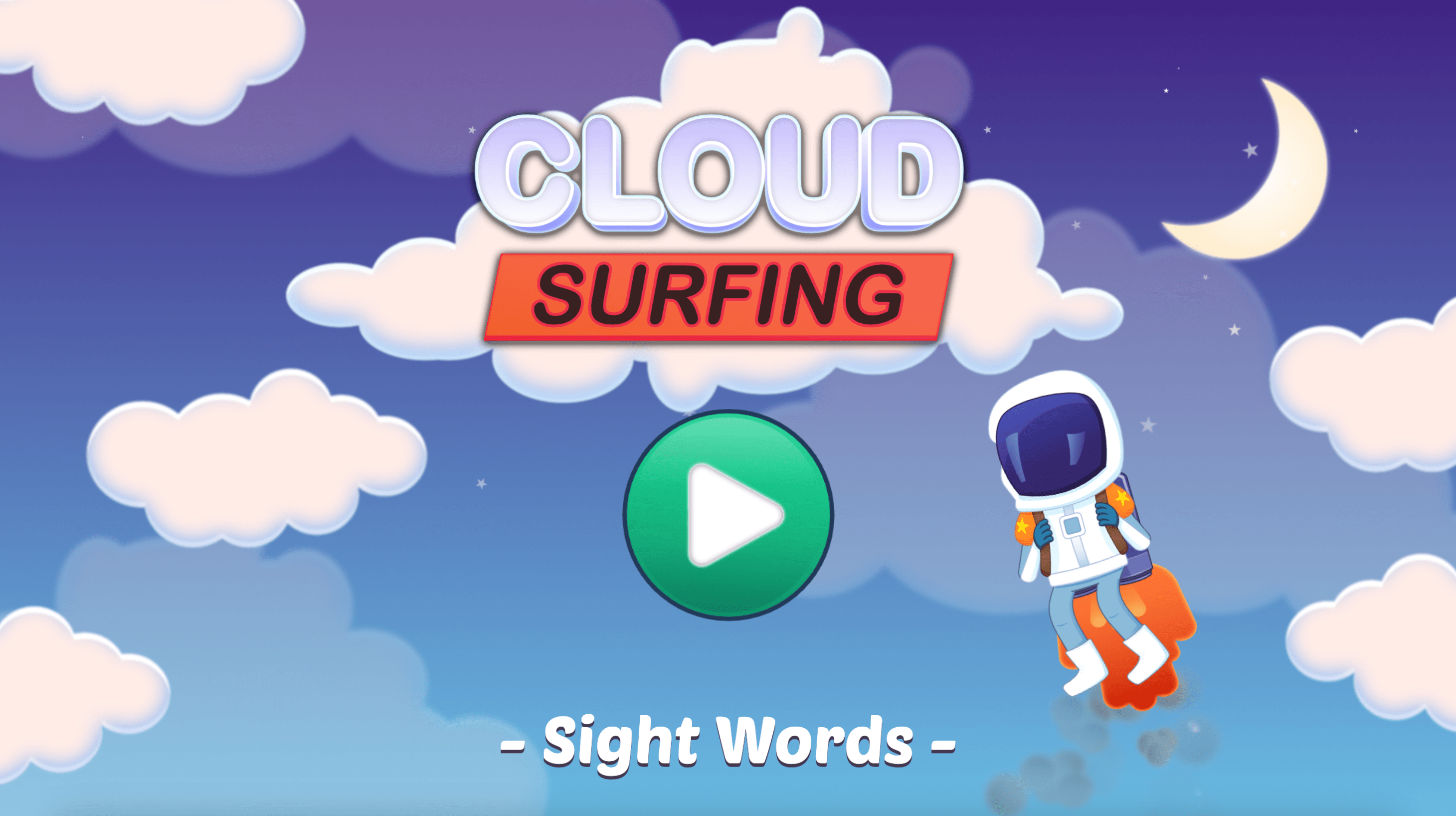 Cloud Surfing Sight Words game