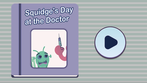An image of a book titled "Squidge's Day at the Doctor"