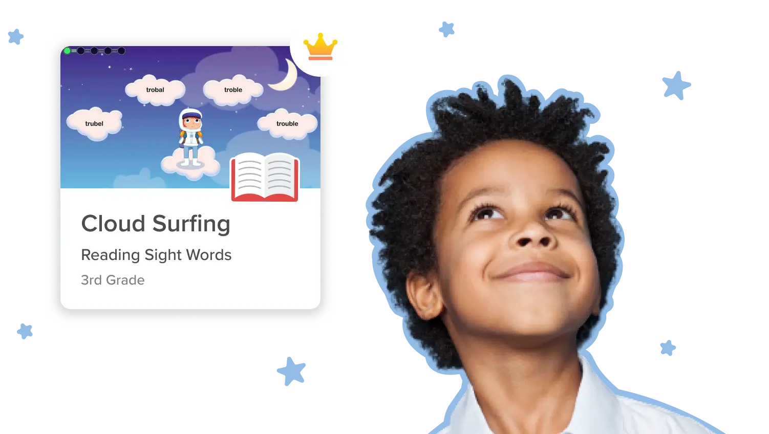 an example card showing a third grade eSpark activity called Cloud Surfing