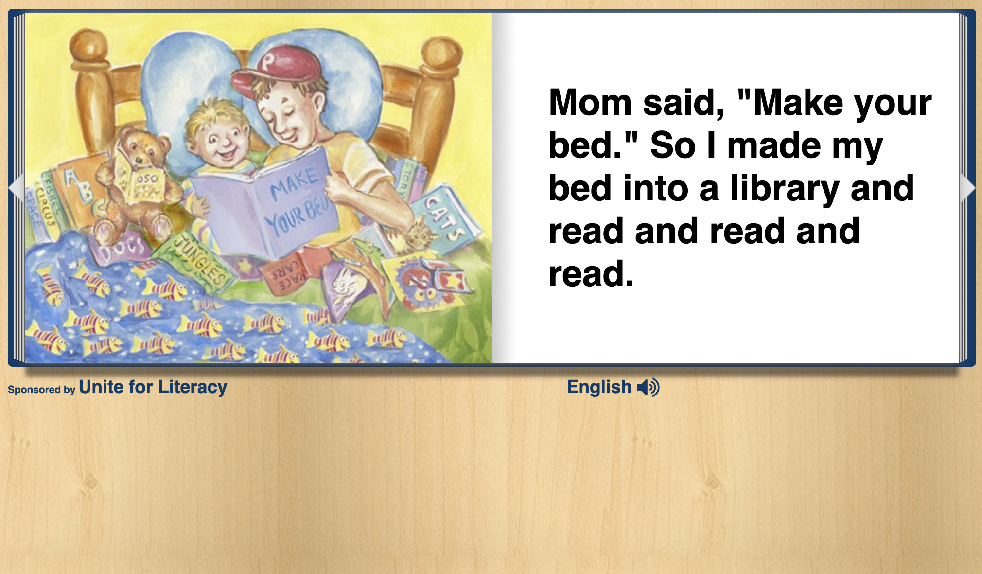 Story of child reading in bed