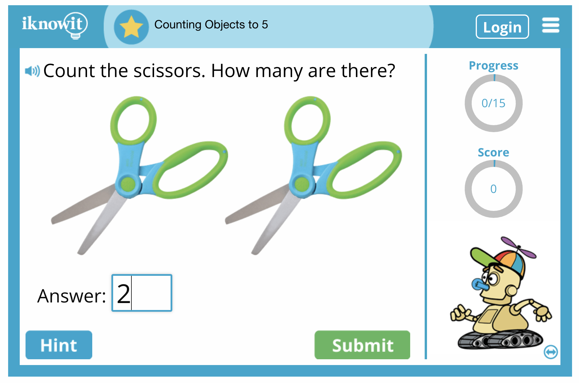 Counting scissors game