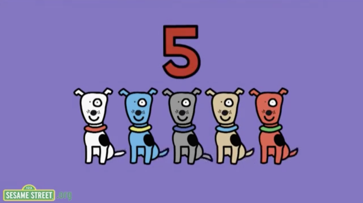 Five dogs for counting