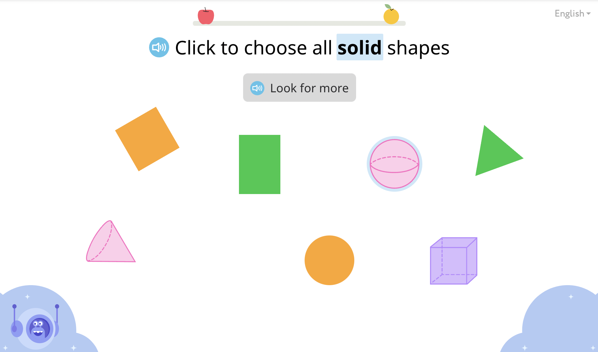 Click on all of the solid shapes