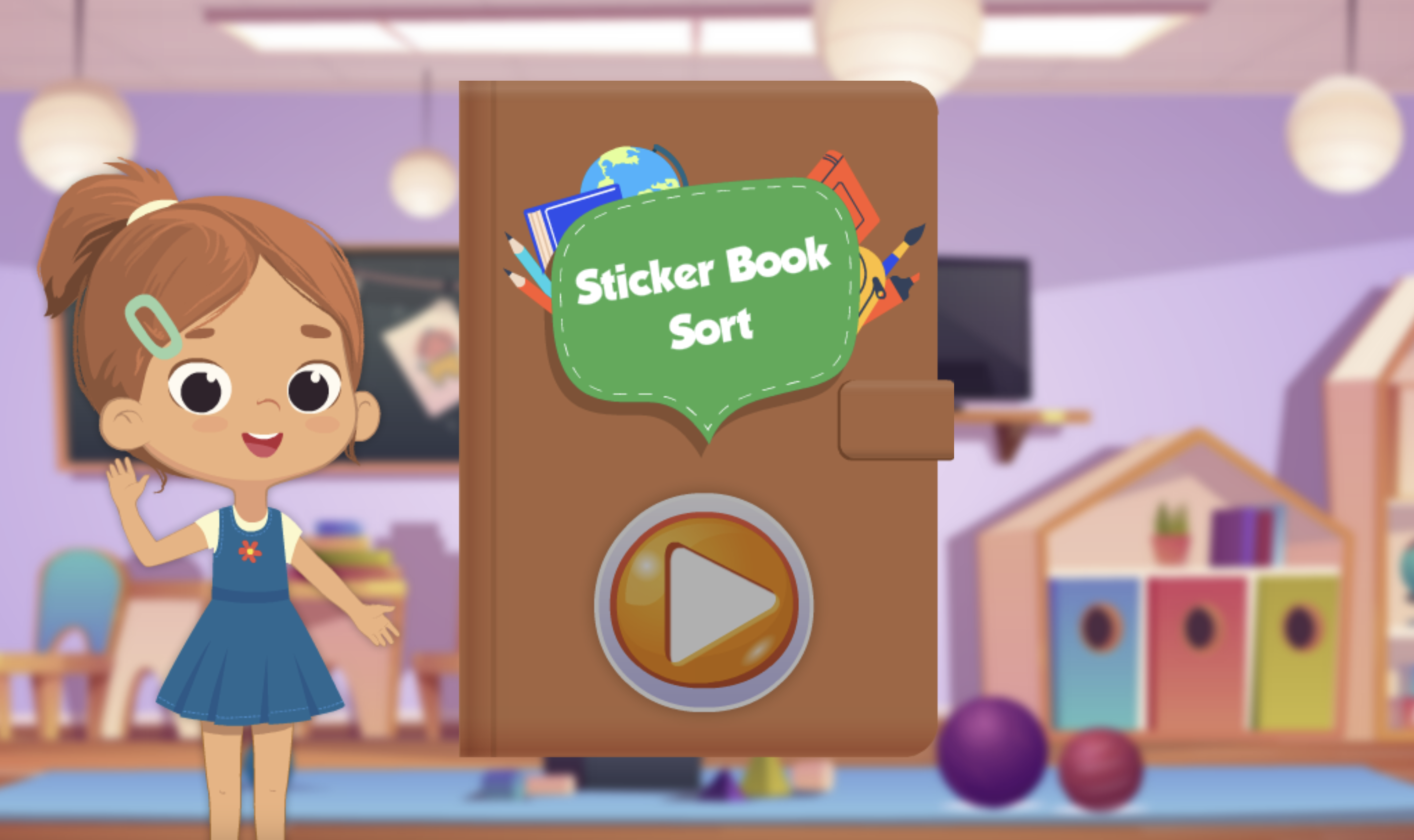 Sticker book sort game