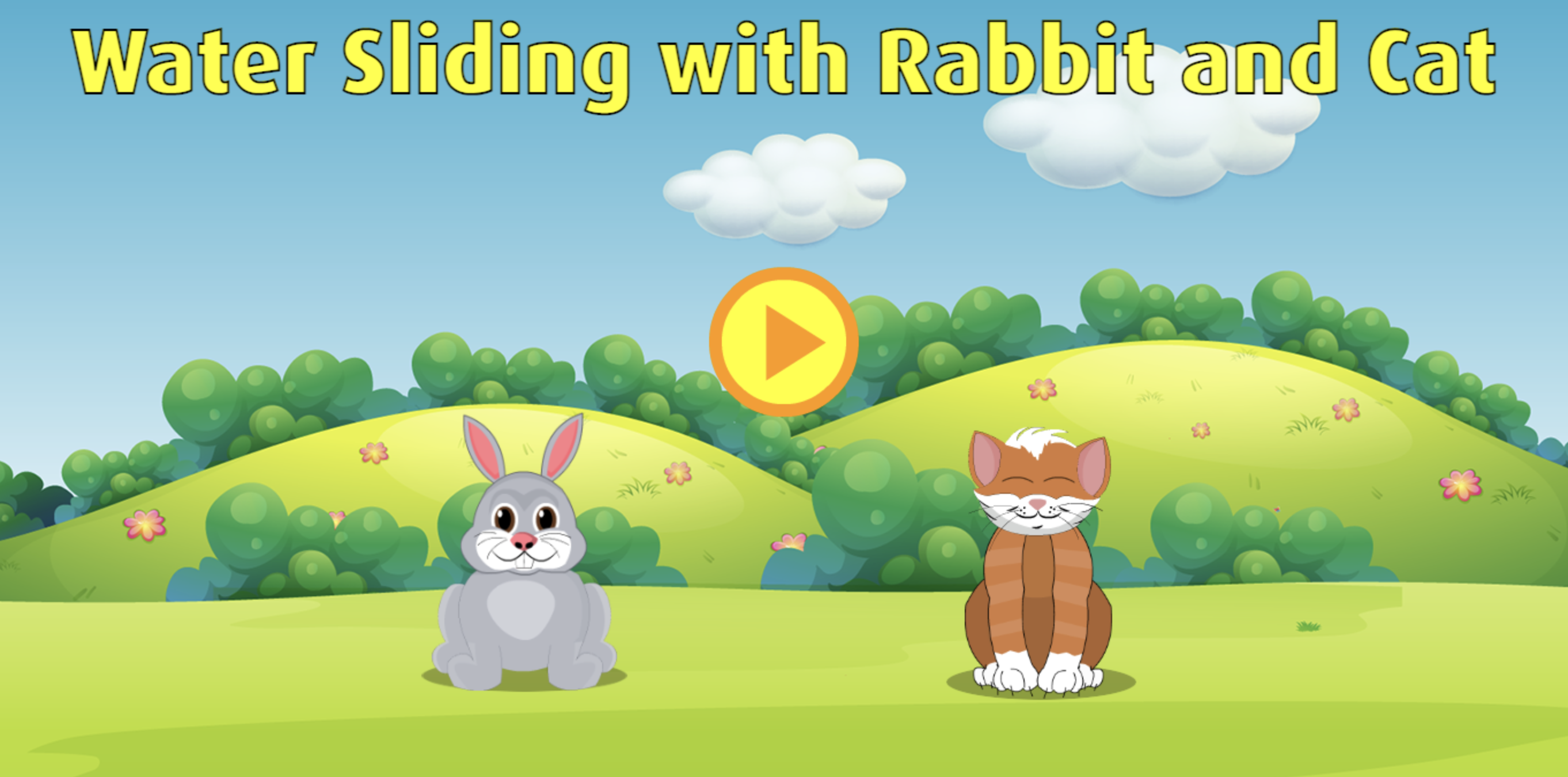 Water Sliding with Rabbit and Cat game