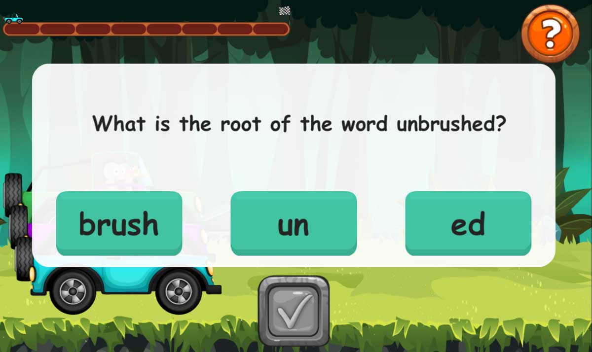 What is the root of the word unbrushed?