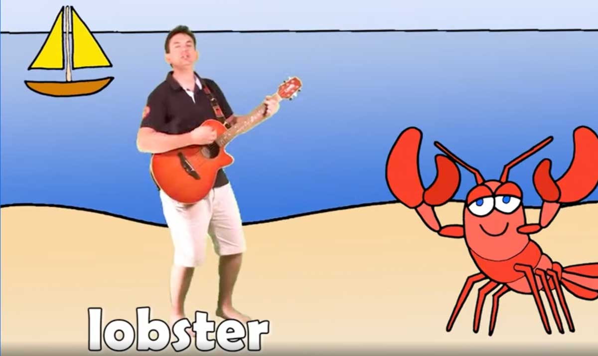 Beach and lobster illustration