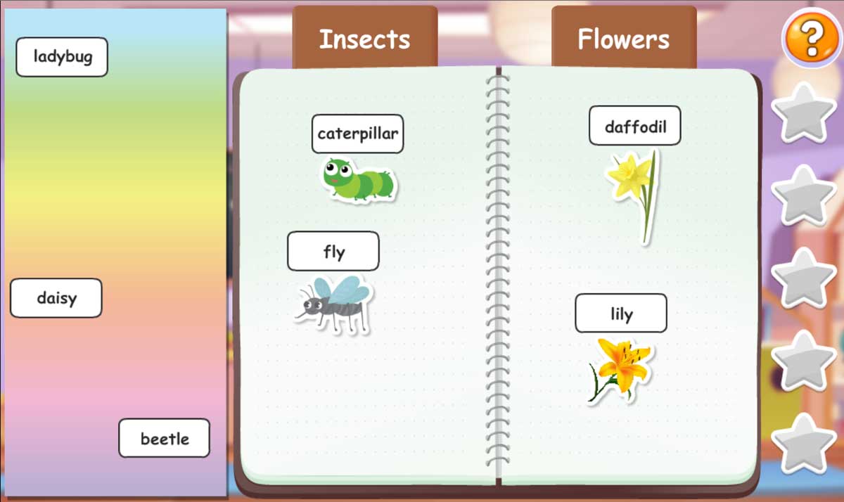 Sticker book with insects and flowers