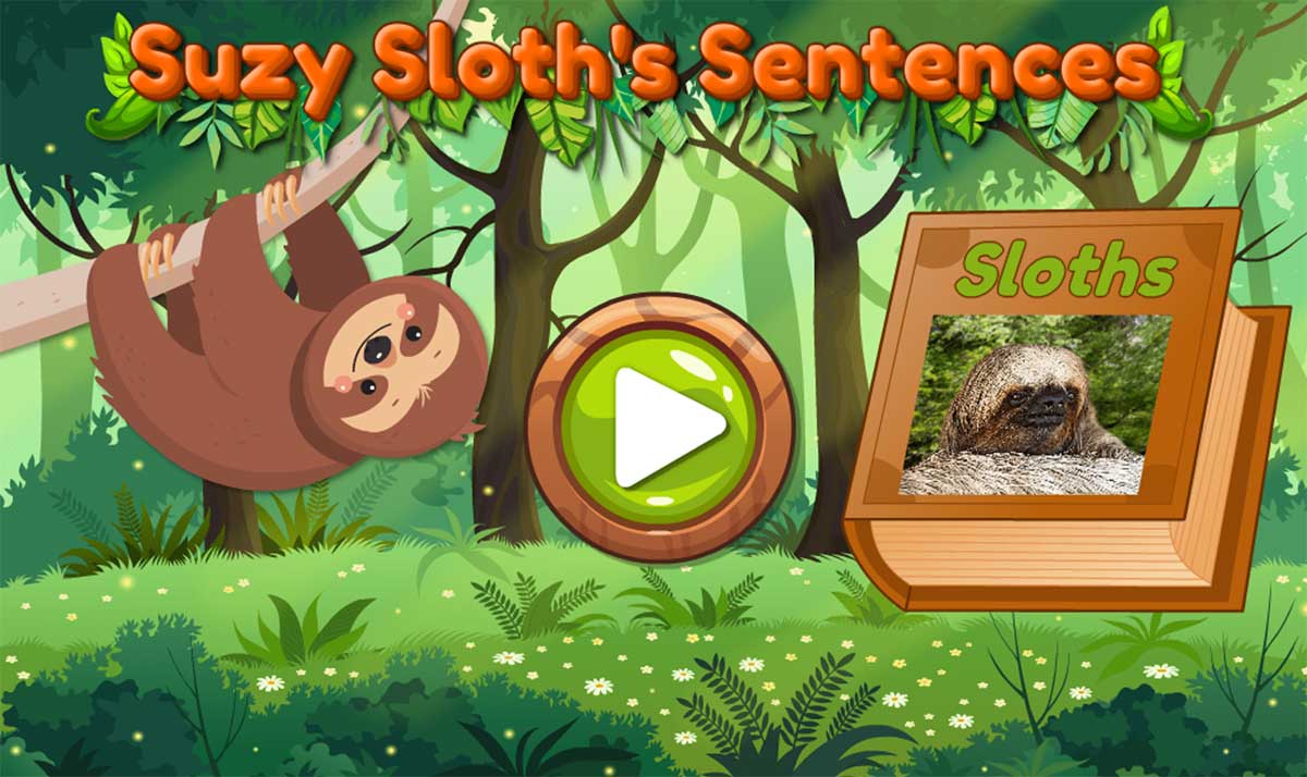 Suzy sloth's sentences game