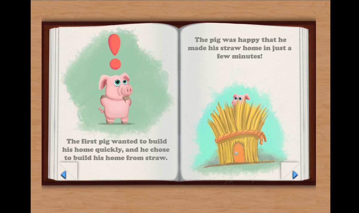 The first pig wanted to build his home quickly, and he chose to build his home from straw.